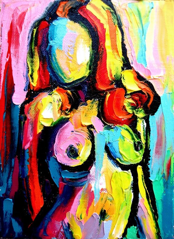 Abstract nude print reproduction by Aja Femme 87 18x24 
