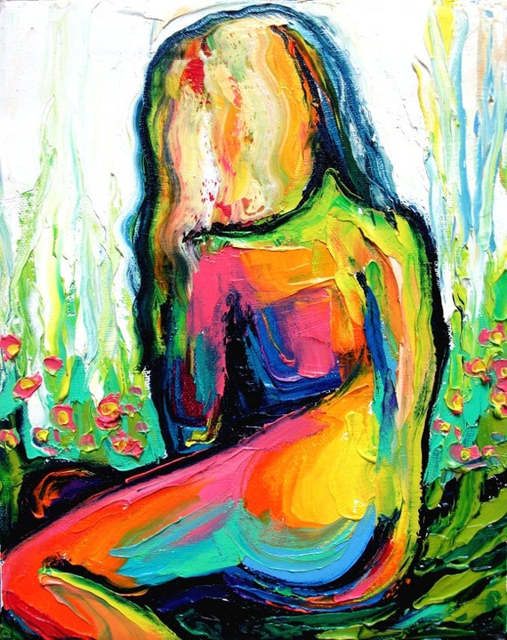 Impasto Abstract Nude Oil Painting By Aja