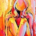 Femme 139 - Large 18x24 abstract nude signed print reproduction by Aja ebsq