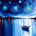 RESERVED Boat painting original art impasto seascape by Aja