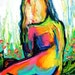 Impasto abstract nude oil painting by Aja
