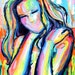 SALE Original abstract oil painting female nude by Aja