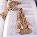 On sale Vintage gold tone Chain Long Tassel Necklace