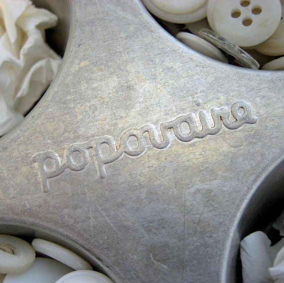 Vintage Popover Pan with Vintage Buttons and Art Goodies