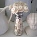 Button Bouquet in Button Filled Salt Shaker Shabby White Wedding Favor Decor