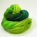 SUMMER SALE Green with Envy organic merino hand dyed sock yarn