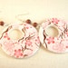 Painted Plum Blossoms Disc Earrings