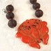 Cinnabar Butterfly and Coral Necklace