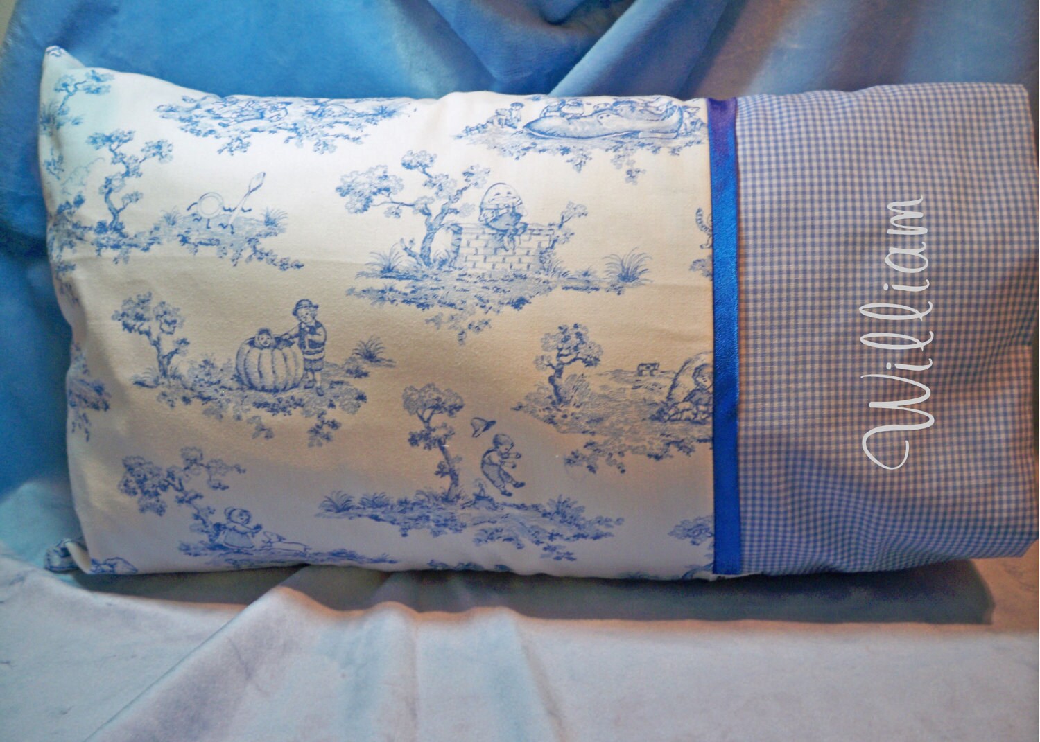 Baby Boy Pillow Blue Nursery Rhyme Toile for Etsykids