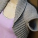Silver Grey Knit Shrug-Small grey gray silver bolero shrug vest sweater knitted bridal wedding prom evening cover-up formal
