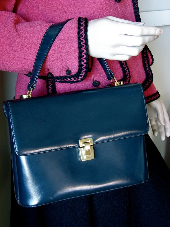 Vintage 50s DOFAN Made in France Leather Handbag Calfskin