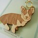 Jer Jer the Welsh Corgi Wooden Engraved Keychain Zipper Pull