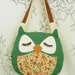 Wendy the Owl Applique Canvas Tote Purse Handbag Shoulder bag