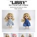 Dolly Delicacies Sewing Pattern for 16cm Lati Yellow Libby Dress PDF Download