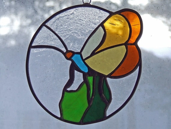 A colourful stained glass butterfly