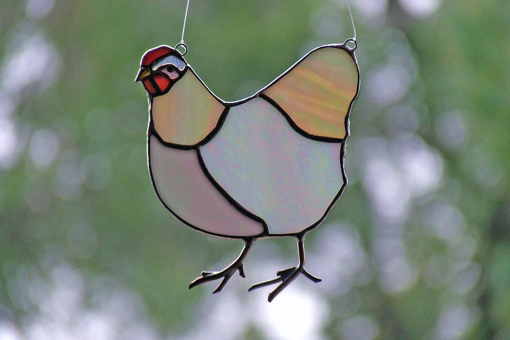 Stained Glass Chicken By Westernartglass On Etsy