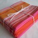 Red Pink and Orange Reclaimed Linen Fat Quarters