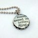 Glass Marble Dictionary Definition Necklace Pendant SMART with 16 Inch Ballchain