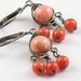 Coral Wrapped Chandelier Earrings Oxidized Silver
