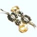 Sterling Silver Marcasite & Golden Crystal Earrings Teardrop Yellow Shadow Swarovski Chevron Circlet Long Reconstructed Art Deco Diadem