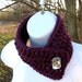 Burgundy Button Scarf with Bling
