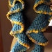 Teal and Gold Ruffle Scarf OOAK