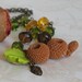 50% off SALE - Beaded Necklace, Autumn Oak, Brown Green Golden Topaz, Acorn, Woodland,