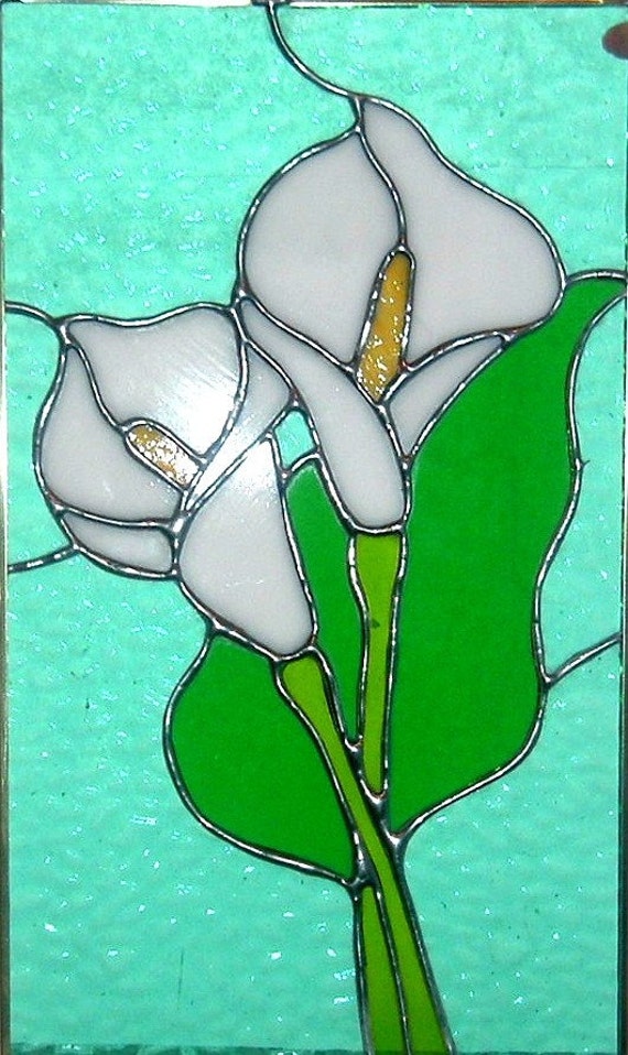 Calla Lilies Stained Glass Window