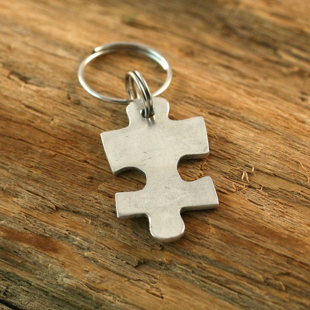 Puzzle Keychain Fine Silver by SilverTreeLeaf on Etsy