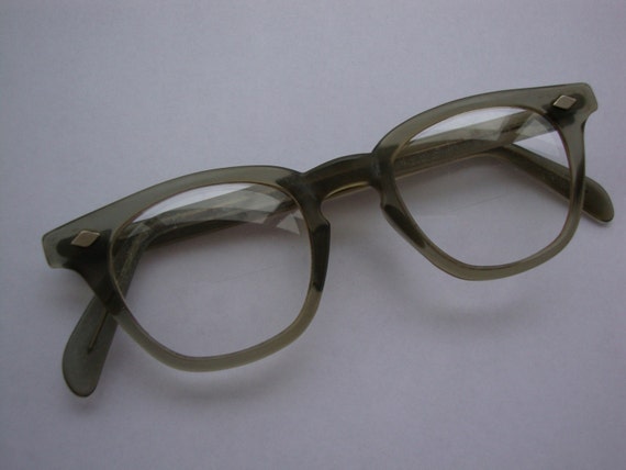 Vintage Gray Uss Horn Rim Glasses By Nerdybirdvintage On Etsy