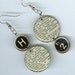 Dictionary Earrings Recycled Paper Vintage Webster pocket dictionary typewriter key H