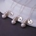 Bridesmaid Jewelry, FIVE, Monogram Necklaces, Bridesmaid Necklace Gift, Pearl Bridesmaid Jewelry, Personalized Initial Necklace Gift