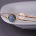 Personalized Bracelet, Gold Labradorite Bracelet, Initial Jewelry, Gold Bangle Bracelet Set
