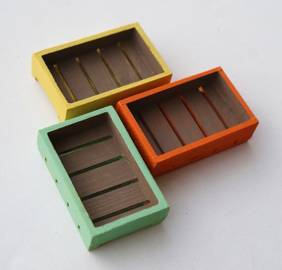 Items similar to Retro Painted Apple Boxes Trio of miniature boxes on Etsy