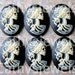 Unset Cameo Lolita Day Of The Dead Goddess Ivory on Black 18x13