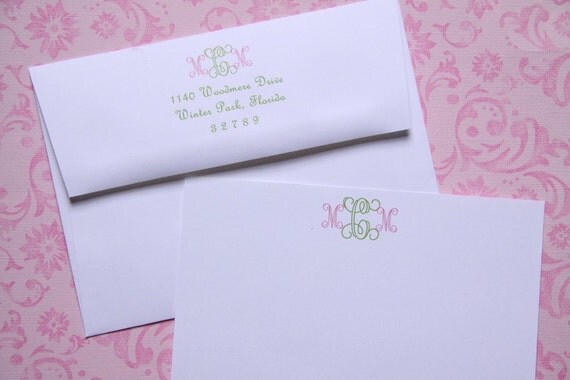 Items similar to Personalized Stationery Set - Fancy