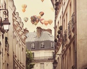 Paris Photography, Large Wall Art Print, Hot Air Balloons, Paris Decor, Romantic Art Print, Fine Art Photography- Paris is a Feeling