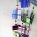 Windchime, suncatcher, blue, green, purple large recycled stained glass windchime