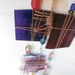 Windchime, suncatcher purple, pink Small recycled stained glass windchimette