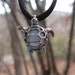 Sterling Silver Sea Turtle Pendant With Grey Stone