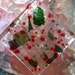 Holiday Holly Berry Fused Glass Coaster Set of Four, Christmas Coasters