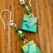 Dichroic Fused Glass Drop Earrings -Green Goddess
