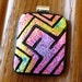 Dichroic Fused Glass Zentangle Pendant, Fused Glass - Pink Maze