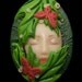 Butterflies and Leaves Goddess LADY Face Cab Cameo CABOCHON Polymer Clay OOAK