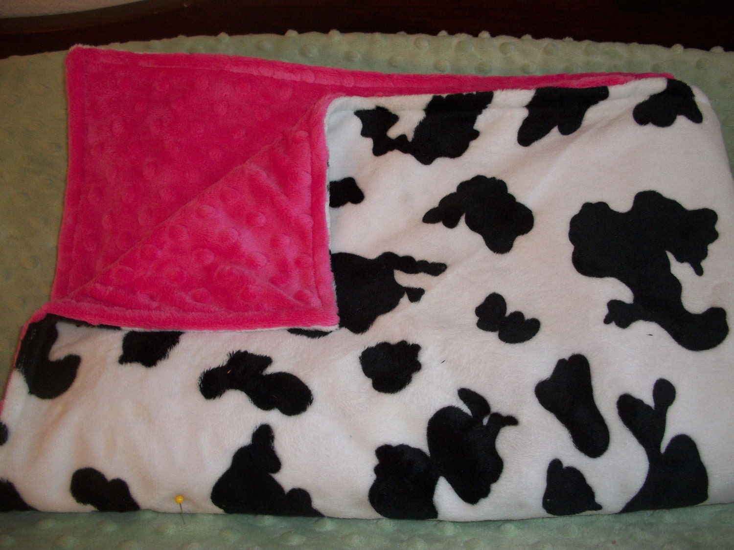 cow print fuzzy blanket