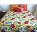 SALE Mod Floral Print Hothouse Bedspread Bold and Graphic Floral Cotton Bedding Cover