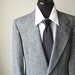 vintage Mens Wool Sport Coat . Grey Windowpane Plaid Blazer . 40
