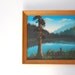 Original vintage Painting 12 x 16 . Signed . Nature Landscape . Sioux Indian . Wood Frame