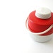 classic Vintage Coleman Water Jug . Red and White . Snow Lite Cooler . spigot . Summer Picnic