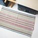 Rag Rug . Colorful . Finely Woven . multi color Stripes . Rustic Farmhouse chic
